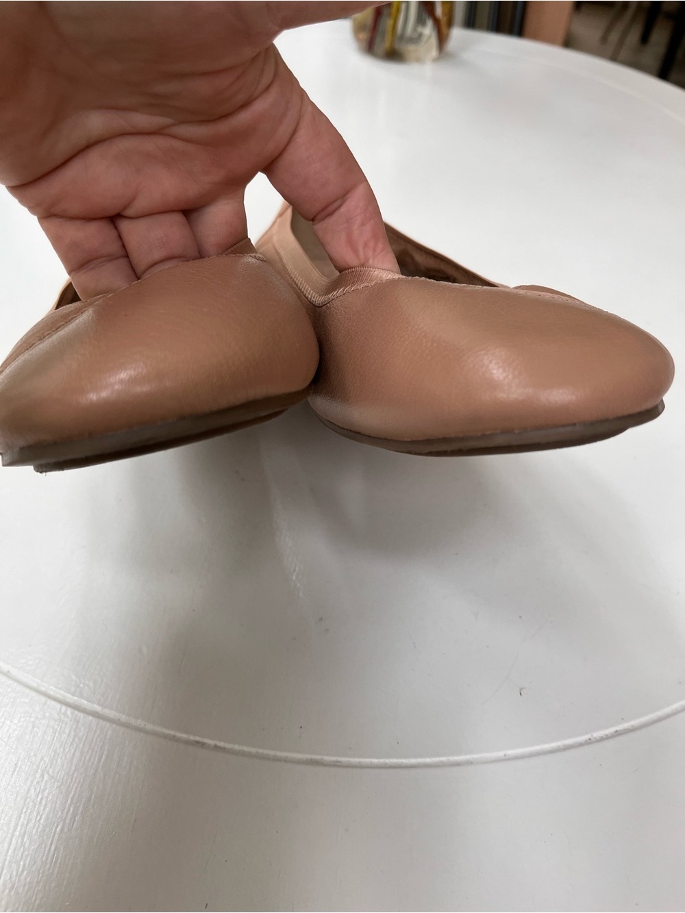 Vionic Women's Leather Ballet Flats in Neutral Tan Tone - Picture 5 of 9